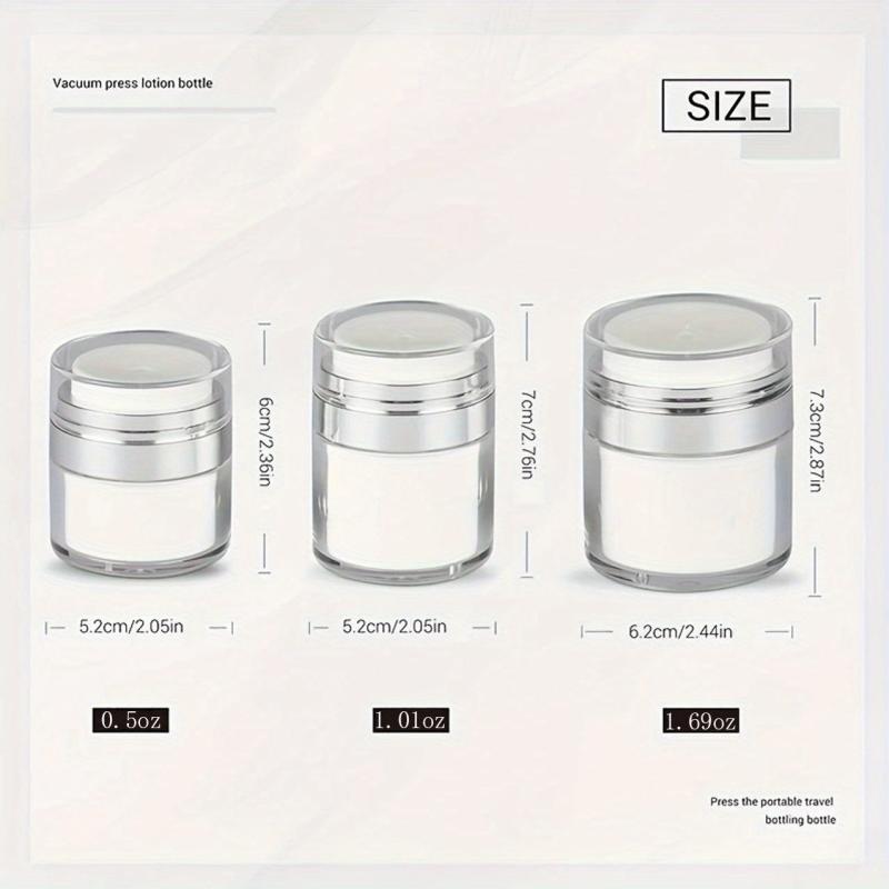 Cream Jar Vacuum Bottle Airless Pump Jar Cosmetic Container Portable Refillable