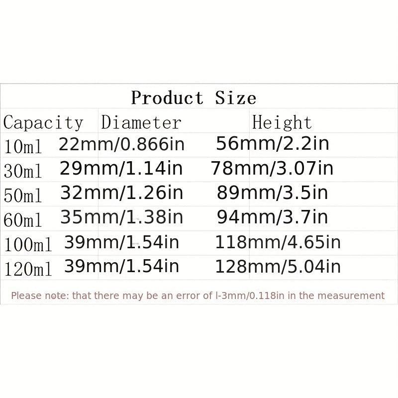 2pcs Refillable Bottles 10ml-120ml Empty Plastic Travel Shampoo Bottle