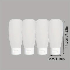 4pcs Travel Bottles Set Leak Proof Refillable Squeeze Cosmetic Sample Container