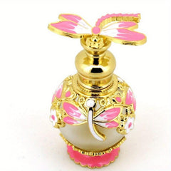 Dragonfly Cap Perfume Bottle Retro Butterfly Glass Empty Container