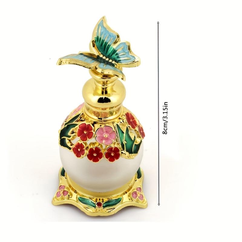 Dragonfly Cap Perfume Bottle Retro Butterfly Glass Empty Container