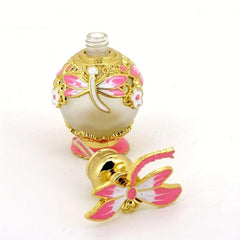 Dragonfly Cap Perfume Bottle Retro Butterfly Glass Empty Container