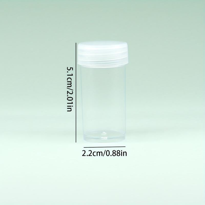 2pcs 10g Transparent Plastic Powder Bottle For Dry Powder Glitter Sequin
