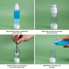 3pcs Airless Pump Jars Set Vacuum Cream Jar Airless Pump Bottles