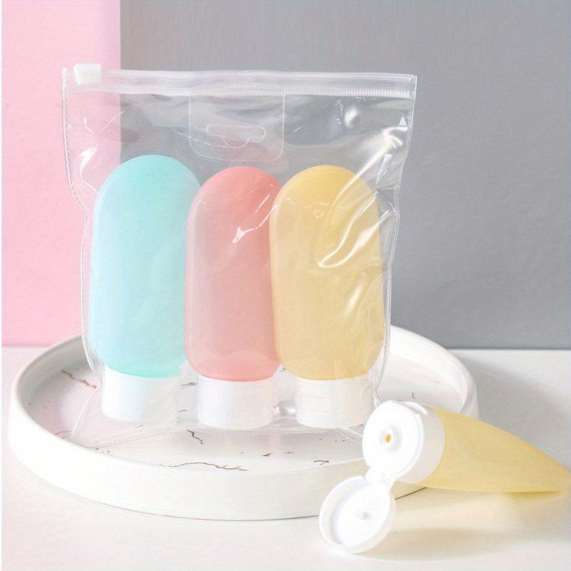 3pcs Travel Size Bottles Soft Squeeze Containers + Carrying Bag for Liquids