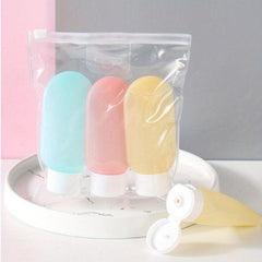 3pcs Travel Size Bottles Soft Squeeze Containers + Carrying Bag for Liquids