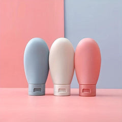 3pcs Travel Size Bottles Soft Squeeze Containers + Carrying Bag for Liquids