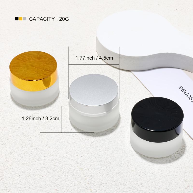Frosted Glass Travel Jars Set Leak-proof Lotion Cream Containers