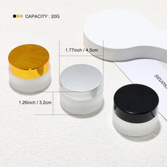 Frosted Glass Travel Jars Set Leak-proof Lotion Cream Containers