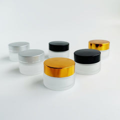 Frosted Glass Travel Jars Set Leak-proof Lotion Cream Containers
