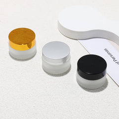 Frosted Glass Travel Jars Set Leak-proof Lotion Cream Containers