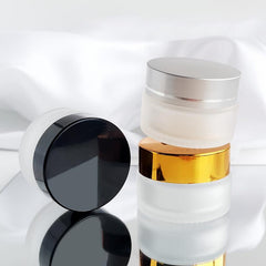 Frosted Glass Travel Jars Set Leak-proof Lotion Cream Containers
