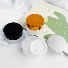 Frosted Glass Travel Jars Set Leak-proof Lotion Cream Containers