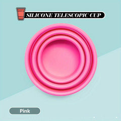 Silicone Collapsible Cup with Lid - Portable Telescopic Cup for Camping