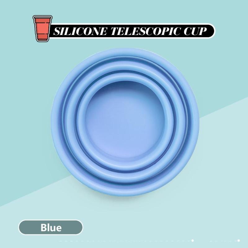 Silicone Collapsible Cup with Lid - Portable Telescopic Cup for Camping