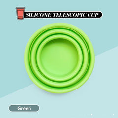Silicone Collapsible Cup with Lid - Portable Telescopic Cup for Camping
