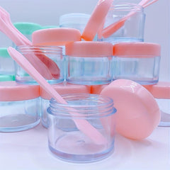 9pcs 20ml Cosmetic Jar w/ Spatula Lotions Masks Rhinestones Samples