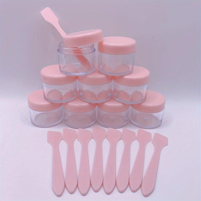 9pcs 20ml Cosmetic Jar w/ Spatula Lotions Masks Rhinestones Samples