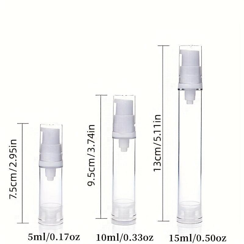3pcs Airless Pump Bottles For Lotion & Cream Leakproof 5ml 10ml 15ml