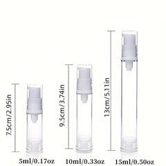 3pcs Airless Pump Bottles For Lotion & Cream Leakproof 5ml 10ml 15ml