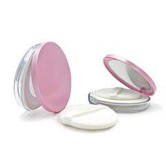 Velvet Powder Compact Container with Puff and Mirror