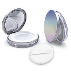 Velvet Powder Compact Container with Puff and Mirror