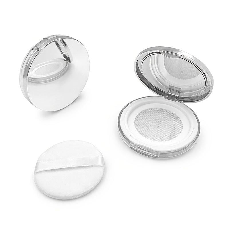 Velvet Powder Compact Container with Puff and Mirror