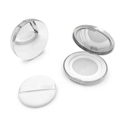 Velvet Powder Compact Container with Puff and Mirror