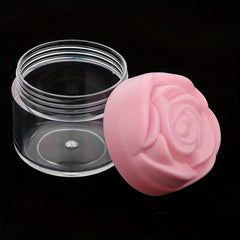 5pcs 20g Plastic Cosmetic Cream Containers With Rose Caps Makeup Sample