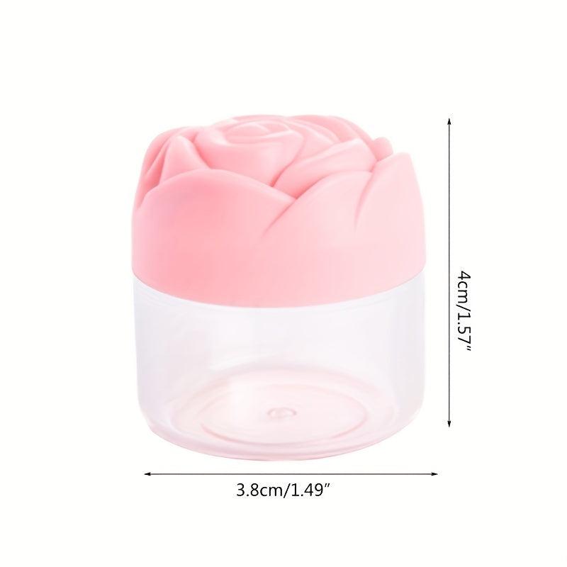 5pcs 20g Plastic Cosmetic Cream Containers With Rose Caps Makeup Sample