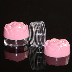 5pcs 20g Plastic Cosmetic Cream Containers With Rose Caps Makeup Sample