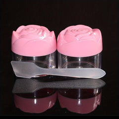 5pcs 20g Plastic Cosmetic Cream Containers With Rose Caps Makeup Sample
