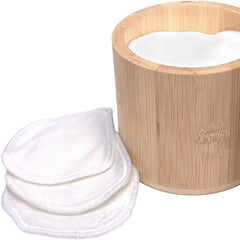 Bamboo Cotton Swabs Cotton Round Holder Organizer with Lid