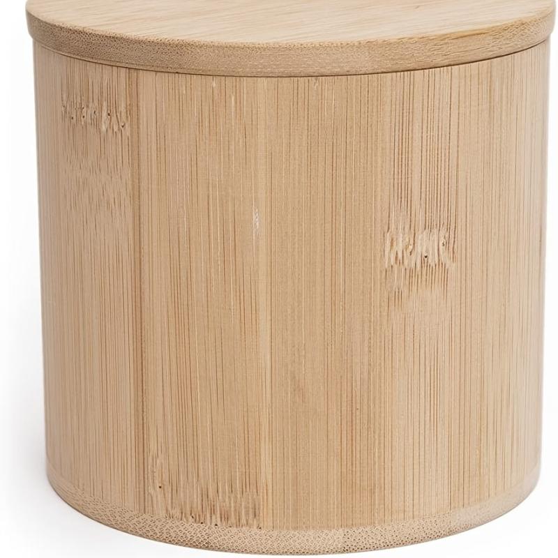 Bamboo Cotton Swabs Cotton Round Holder Organizer with Lid