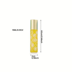 Macaron Printed Roller Bottles Leak Proof Refillable Glass Bottles