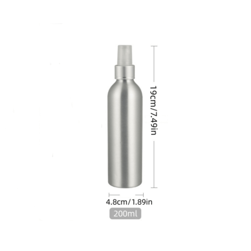 200ml Aluminum Spray Bottle Fine Mist Refillable Sample Container Travel