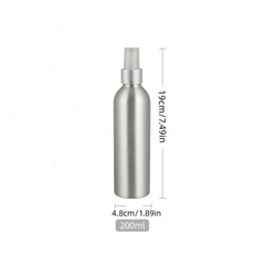 200ml Aluminum Spray Bottle Fine Mist Refillable Sample Container Travel