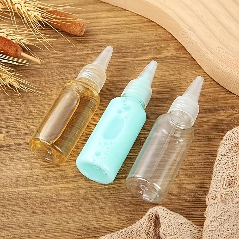 5pcs 30ml Clear Pointed Plastic Bottles - Travel Dispenser for Lotions & Soaps
