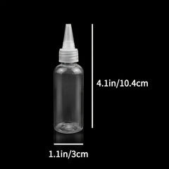 5pcs 30ml Clear Pointed Plastic Bottles - Travel Dispenser for Lotions & Soaps