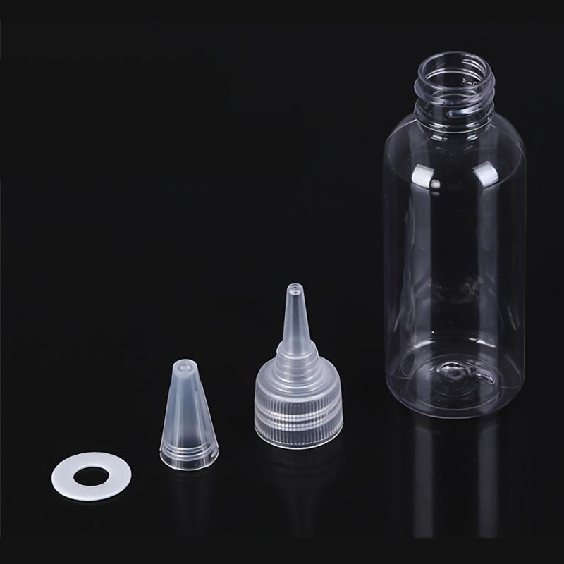 5pcs 30ml Clear Pointed Plastic Bottles - Travel Dispenser for Lotions & Soaps