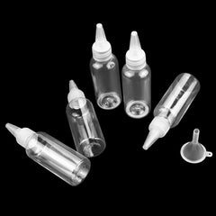 5pcs 30ml Clear Pointed Plastic Bottles - Travel Dispenser for Lotions & Soaps