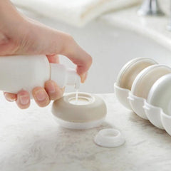 Portable Travel Dispenser Set 4Pcs Round Liquid Emulsion Storage Box