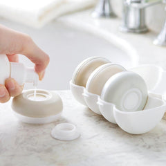 Portable Travel Dispenser Set 4Pcs Round Liquid Emulsion Storage Box