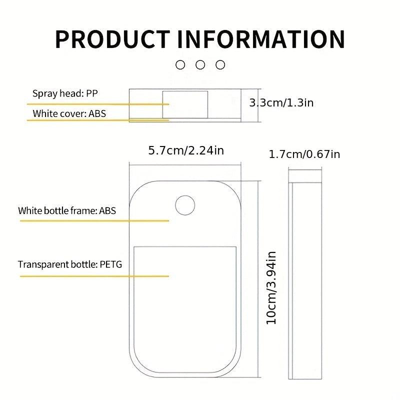 Refillable Portable Card Spray Bottle with Fine Mist for Perfume Hand Sanitizer