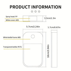 Refillable Portable Card Spray Bottle with Fine Mist for Perfume Hand Sanitizer