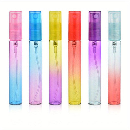 6pcs Colorful Mini Perfume Spray Bottles Fine Mist 8ml Ombre Colors