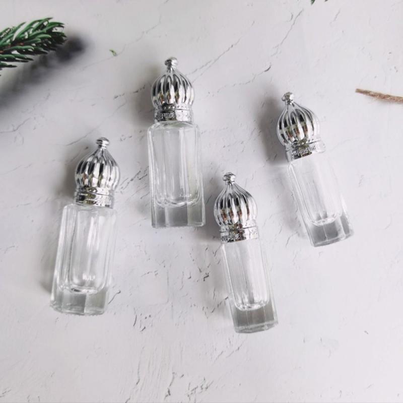 Vintage Glass Perfume Roller Bottle Crown Cap Essential Oil Travel Access