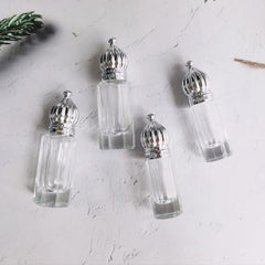 Vintage Glass Perfume Roller Bottle Crown Cap Essential Oil Travel Access