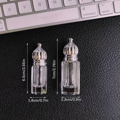 Vintage Glass Perfume Roller Bottle Crown Cap Essential Oil Travel Access