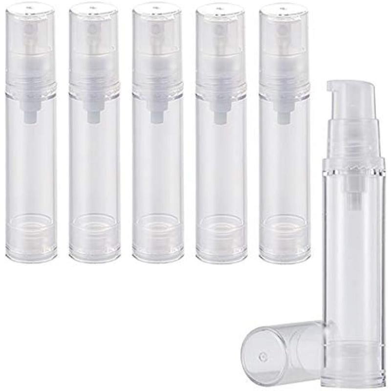 6Pcs Clear Airless Pump Bottle Empty Travel Size Dispenser Makeup Storage Vial